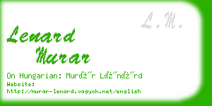 lenard murar business card